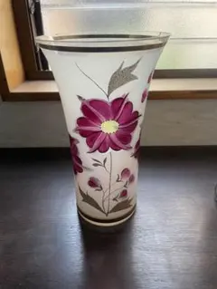 花瓶 フラワーベース 花柄 ガラス製 インテリア