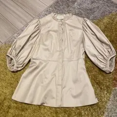 UNITED ARROWS ベージュ パフスリーブシャツ