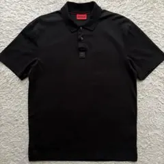 ★L相当★ HUGO BOSS ポロシャツ レギュラーフィット ロゴボタン 黒のサムネイル