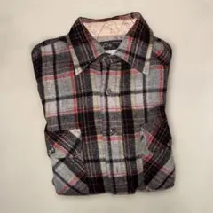 早い者勝ち！70sフランネルネルシャツ グレー 赤 チェック