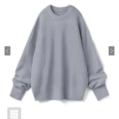 GRL オーバーサイズニットトップスIrut387］ブルー