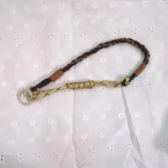 スマホ・ハンドストラップ☆パラコード＆合皮紐☆黒☆