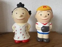 サザエさんとカツオくん　ソフビ貯金箱　長谷川町子のサムネイル