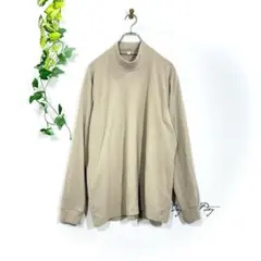 ユニクロ フリース モックネックプルオーバー XL ベージュ ノームコア 部屋着