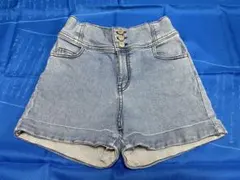 レディースデニムショートパンツ ハイウエスト M