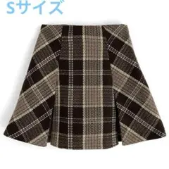 GRL インパン裏地付きチェック柄プリーツスカート　S