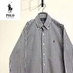 超人気❗️ラルフローレン　ワンポイントロゴシャツ　S 90s刺繍古着希少レア長袖