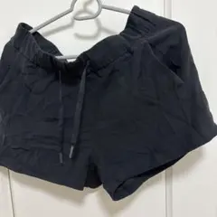 ̖́-黒 ショートパンツ ゴムウエスト ファッショお洒落【M】