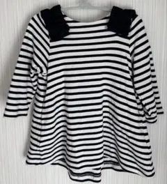 プティマイン　肩フリルボーダーチュニック80サイズ