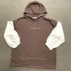 ピンクラテ　レイヤードデザインパーカーXS/150
