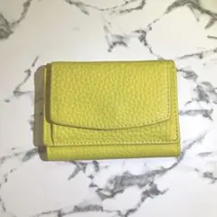イエロー 三つ折り財布 ミニ財布