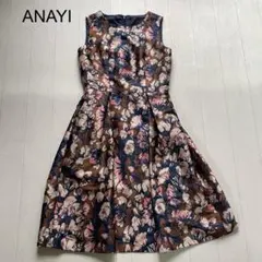 ANAYI フラワージャガードタックワンピース　38のサムネイル