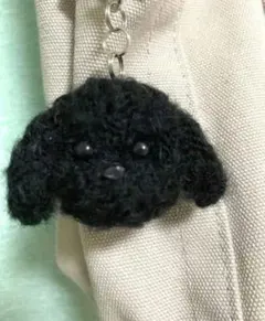 トイプードル　ブラック 羊毛フェルト キーホルダーのサムネイル