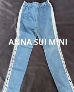 ANNA SUI mini デニムパンツ 花柄 猫 サイドラインのサムネイル