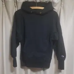 リバースウィーブ　パーカー　90s ブラック　目無し　黒