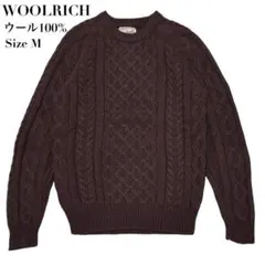美品✨WOOLRICH ケーブルニット アランニット フィッシャーマン M