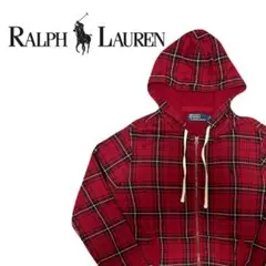 ラルフローレン　ポロ　ポニー　チェック　サーマル　パーカー　y2k 00s 刺繍