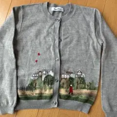 美品　ファミリア　ニットカーディガン　グレー　130cm