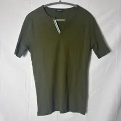 コムサイズム キーネック リブカットソー L カーキ 半袖 Tシャツ メンズのサムネイル
