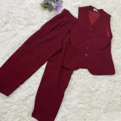美品✨プリドール 東京スタイル ベストパンツスーツ 赤