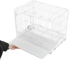 ホワイトペットケージ 幅60×奥行42×高さ50cm トレー付き　TU718のサムネイル