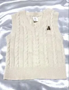 GAP ベビー　ブラナンベア　ケーブルニットセーターベスト　アイボリー