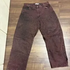 入手困難 yuyolake ダークレッド ワイドパンツ M