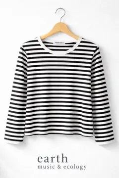 美品　earth music & ecology ボーダーカットソー（M）