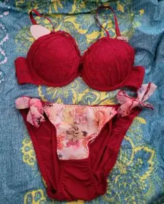 ⑪在庫処分 C75/M ブラジャーショーツセット ボルドー