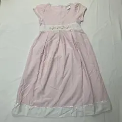 Rare Editions ピンク リボン 刺繍レース お花　ワンピース 130