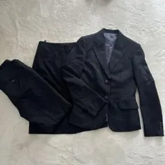 ダークストライプ ビジネスパンツスーツスカート3点セット　通勤　フォーマル