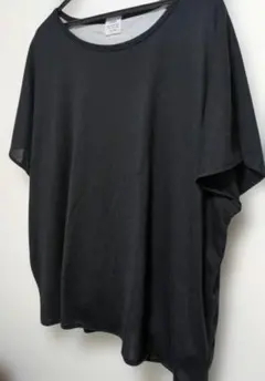 週末限定値下コーエン一度着用ポリ100%裏付黒カットソーTシャツLARGE実寸で