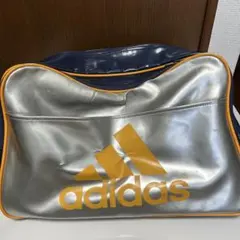アディダス　エナメルスポーツバッグ　シルバー　オレンジ