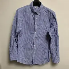 【ユニクロUNIQLO】ストライプ長袖シャツS ボタンダウン　替えボタン付き