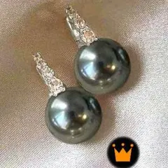 ピアス　パール　レディース　シルバー　フレンチガーリー　黒真珠　オケージョン