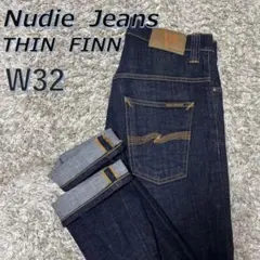 NUDIEJEANS ヌーディージーンズ W32L32 THIN FINN 濃紺のサムネイル