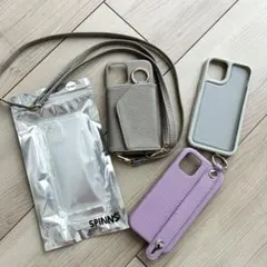 iPhone12mini クリアケース 手帳型 ミラー スマホショルダー 新品