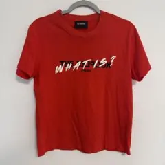 アディダス ワンポイント刺繍 フロントプリント 半袖Tシャツ レッド 