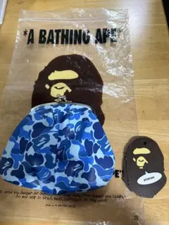 A BATHING APE ABC CAMO がま口財布 ブルー