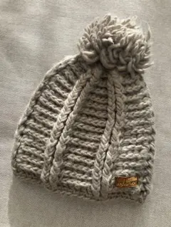 キッズ ニット帽 大きなポンポン付き