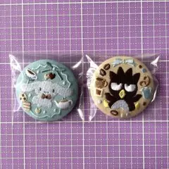 サンリオ 刺繍缶 シナモンロール バッドばつ丸 2個セット