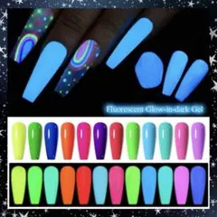 【12pcs】蓄光 ネオン カラー ジェル ネイル＊SP100