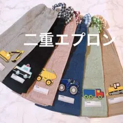 グリン系❣️個性的な車柄手作りエプロン 働き者さんの為のエプロン❣️ りんごgumi様専用になりました グリン系❣️個性的な車柄手作り