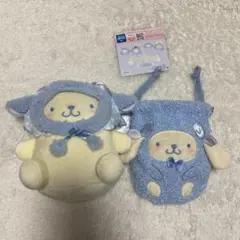 プリン サンリオ ナムコ Fluffy sheep 巾着ポーチ ぬいぐるみ