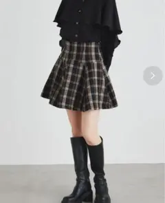 rienda リエンダ　コルセットフレアスカート　ミニスカート　チェック