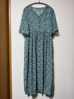 INGNI イング 花柄 ロングワンピース 羽織り 冷房対策 グリーン M