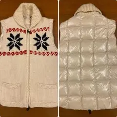 土日限定割引39000→34500モンクレールのニット切替ダウンベスト