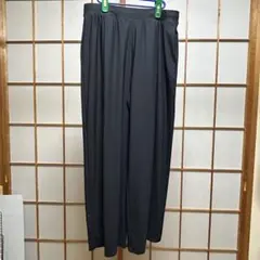 ユニクロ ウルトラストレッチエアリズムワイドパンツ丈短めLサイズ ブラック
