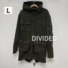 【H&M DIVIDED】ミリタリーコート　L ロング　フード　90s