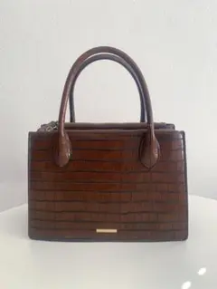 MOUSSY ブラウン クロコダイル風 ハンドバッグ
